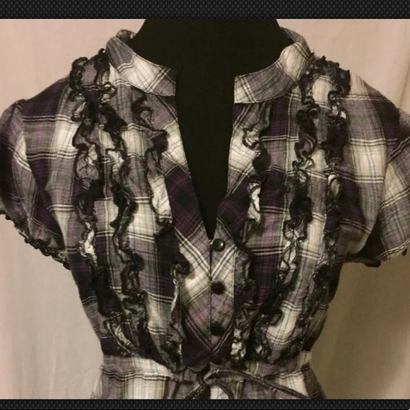 Women’s XL plaid tie waist blouse from Arizona - Picture 2 of 7